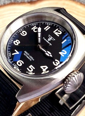 W10潜水飞行员NH PT机械腕表男生复古盘泡泡镜蓝宝石无标Tandorio