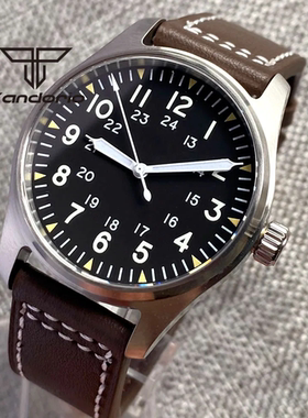 卡其野战飞行员潜水200米自动机械男士手表NH35 PT5000 机芯 39mm