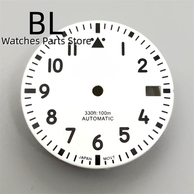 29mm飞行员手表盘字面无标日历窗适用于NH35 NH36 NH70 NH72