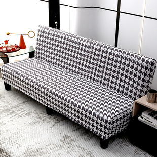 千鸟格弹力通用折叠沙发床套罩两用全包万能无扶手2025直排1.8米