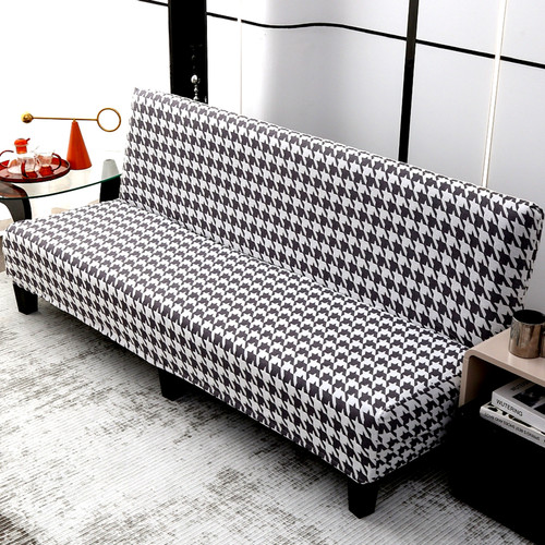 千鸟格无扶手沙发床套罩弹力通用