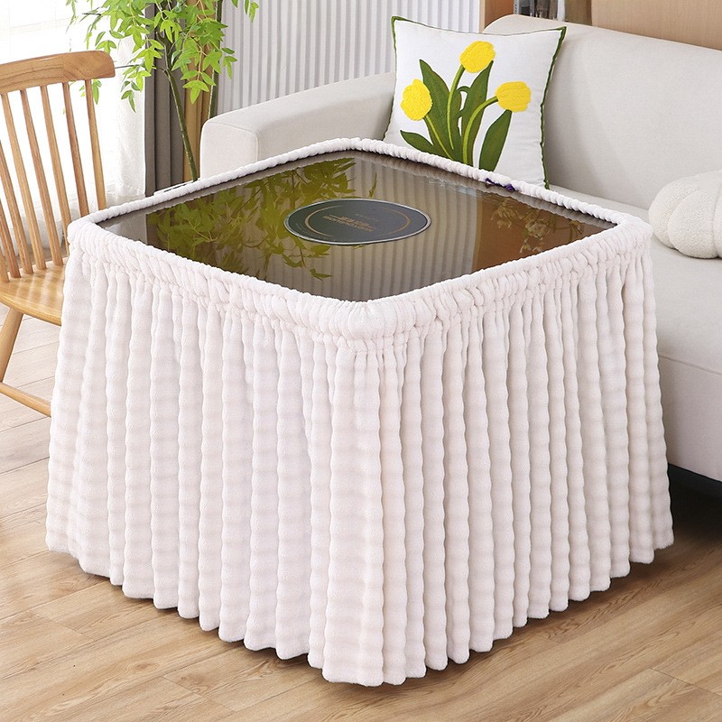 2026双面毛绒烤火桌子罩套加厚取暖麻将机电炉电暖桌布正方形围罩