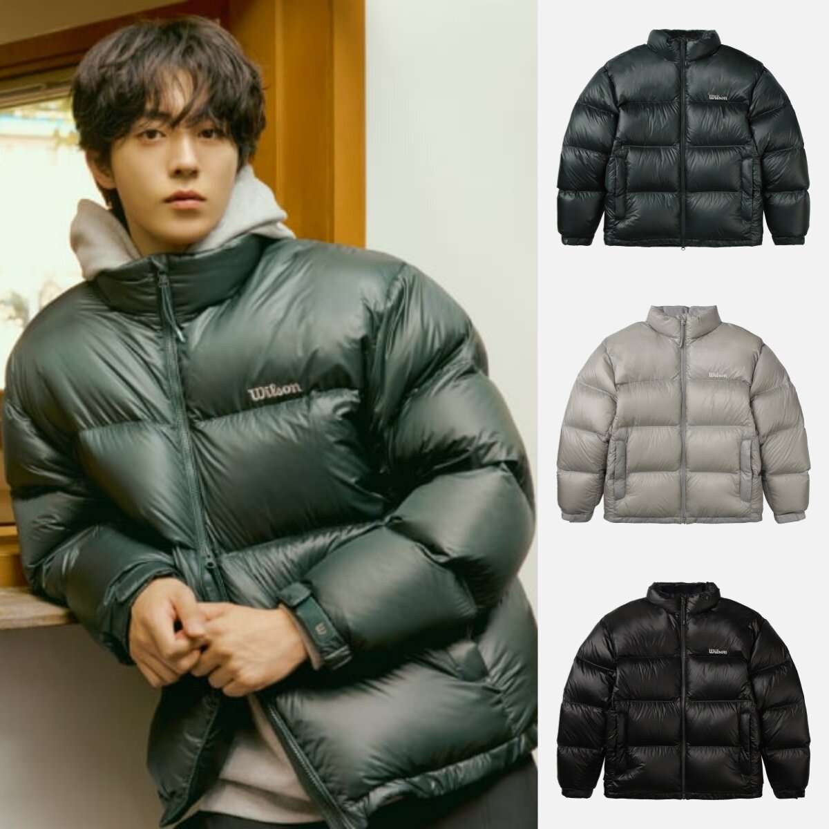 支持鉴定wilson威尔胜男网球羽绒服保暖短款轻量298W254001NDJO1