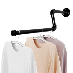复古铁艺家用水管衣架服装 工业风美式 店展示架