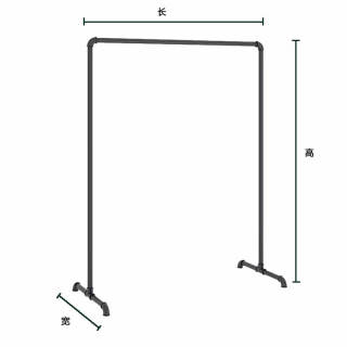 加粗水管挂衣架黑色落地架卧室双层衣服架子服装店简易家用晾衣架