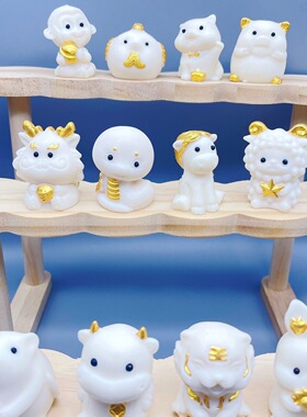 象牙果十二生肖手把件小摆件本命佛鼠牛虎兔龙蛇马羊猴鸡狗猪卡通