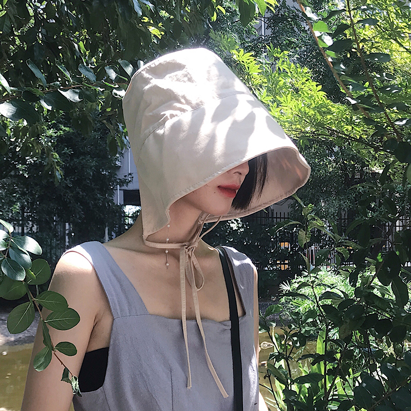 日系赫本风女韩版初秋绑带渔夫帽