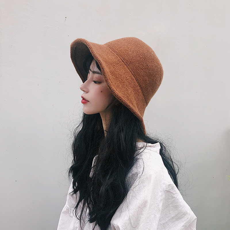 复古羊毛混纺女秋冬边日系渔夫帽