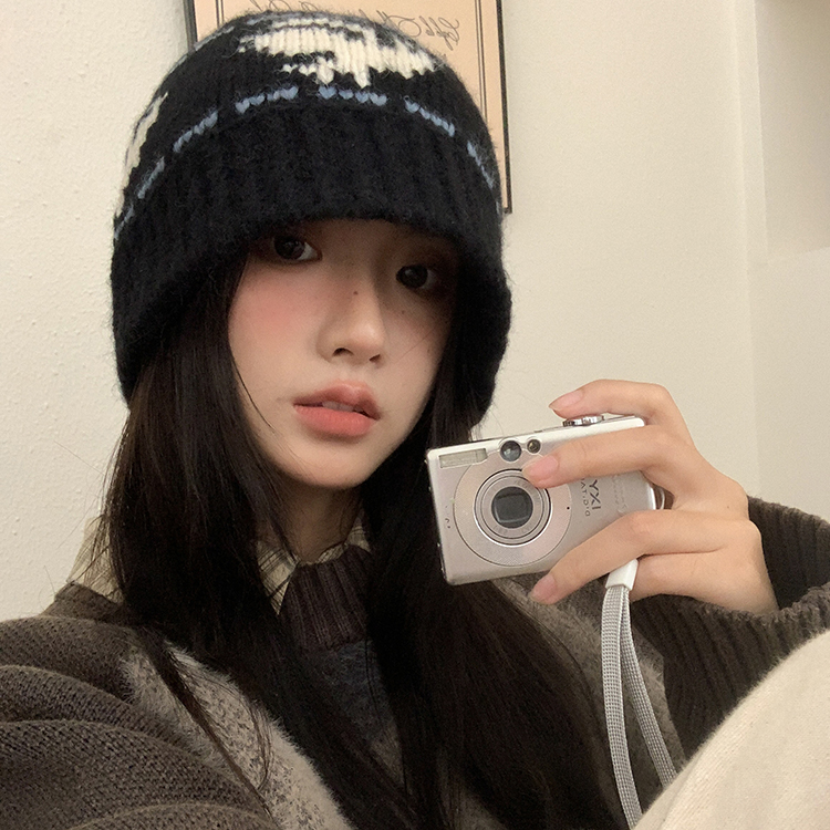 毛线帽出游韩版男女秋冬小檐