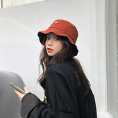 棉渔夫帽复古小标时尚 日式 帽子女夏季 休闲嘻哈遮阳情侣小檐盆帽潮