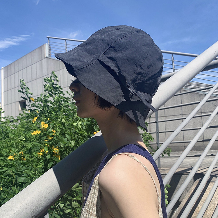 按扣轻薄透气女百搭春夏渔夫帽