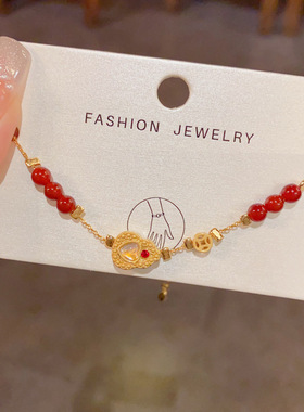 秋冬新款时尚简约红色手链