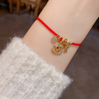 2026年本命年生肖马红绳手链