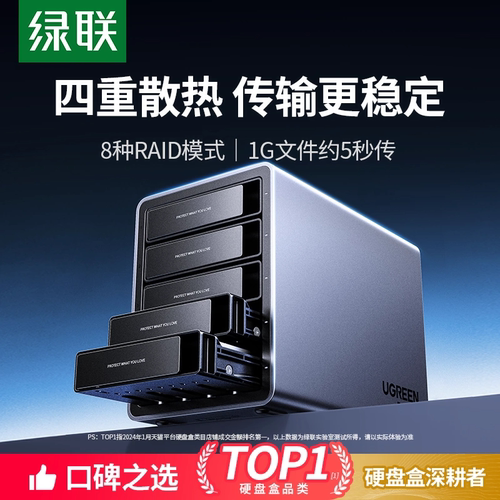 绿联硬盘盒子阵列柜多双盘位RAID外接3.5机械磁盘SATA存储扩展坞