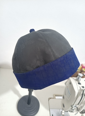定做手工制作真丝香云纱地主帽瓜皮帽渔夫帽盆帽防晒帽女士帽子
