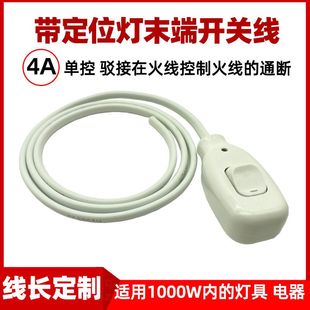 家用带指示灯单控末端开关带线吊灯吊扇抽风床头开关电源延长线