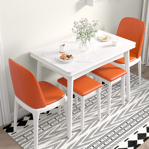 岩板可折叠家用餐桌椅