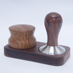 素止咖啡压粉器粉锤布粉器实木胡桃底座各尺寸通用支架收纳