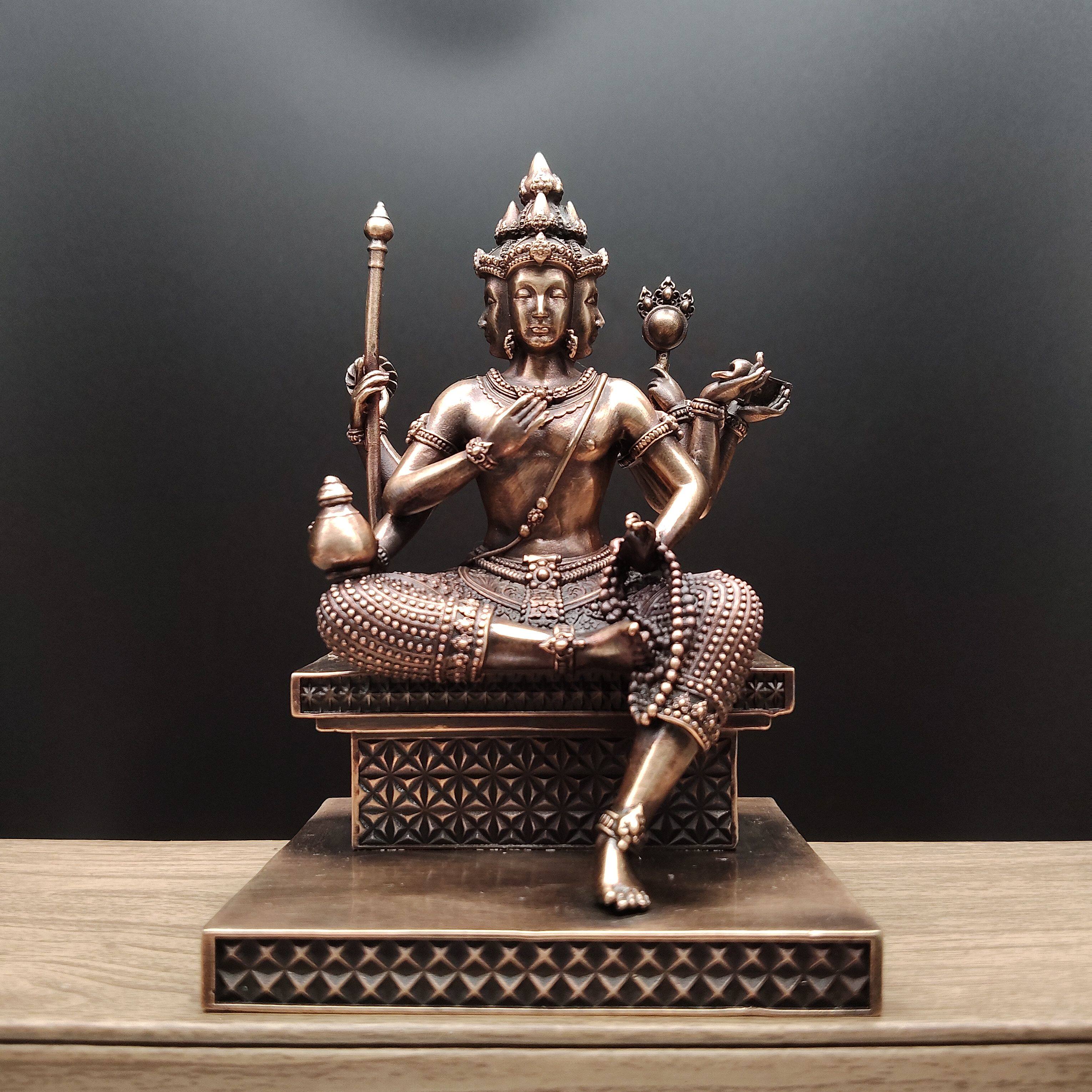 新款泰式东南亚纯铜做旧四面佛佛像家居摆件佛堂寺庙供奉供具
