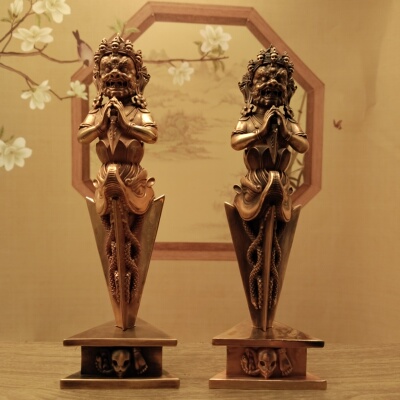 尼泊尔工艺紫铜莲师普巴金刚撅金刚杵17厘米高居家摆件平安庇佑