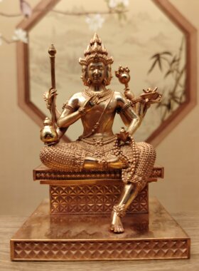 尼泊尔工艺泰式四面佛佛像家居用桌面佛堂供奉供具寺庙护法神像