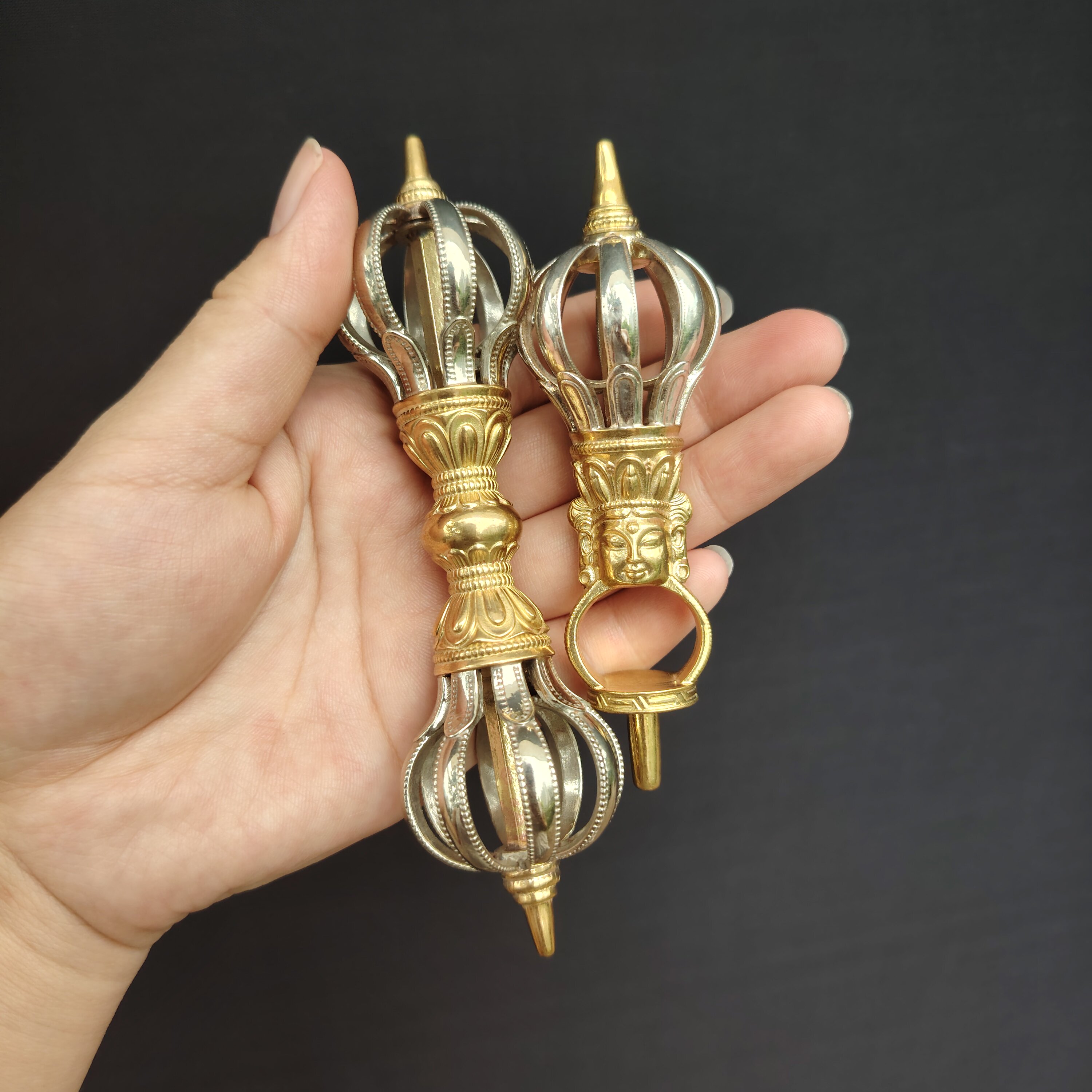 尼泊尔工艺纯铜金刚九股杵降魔杵法器摆件藏传密宗用佛堂供奉供具