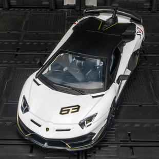 新款 仿真埃文塔哆SVJ63合金车模摆件金属拉力赛车声光玩具
