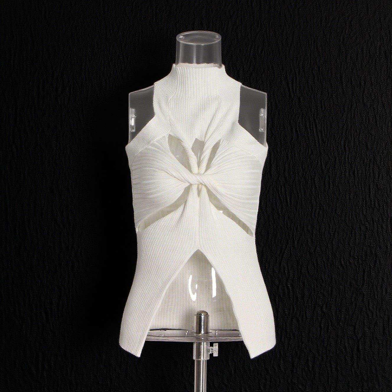 新款欧美休闲性感风2025高领无袖个性不规则镂空设计女式针织背心,女装/女士精品,背心吊带,淘宝优惠券,粉丝福利购,淘宝优惠卷