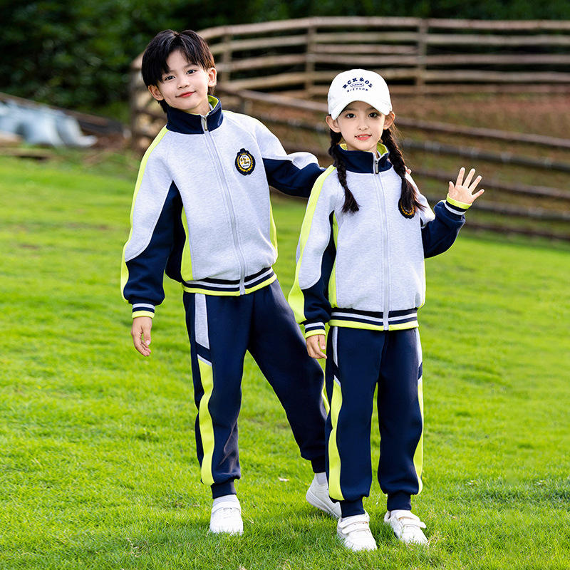 新款小学生校服春秋冬夏季冲锋衣三件套幼儿园服儿童运动班服套装