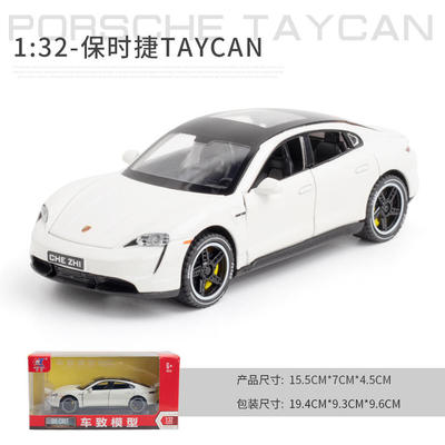 新款 车致合金模型儿童玩具1:32保时捷TAYCAN轿车声光六开门盒装