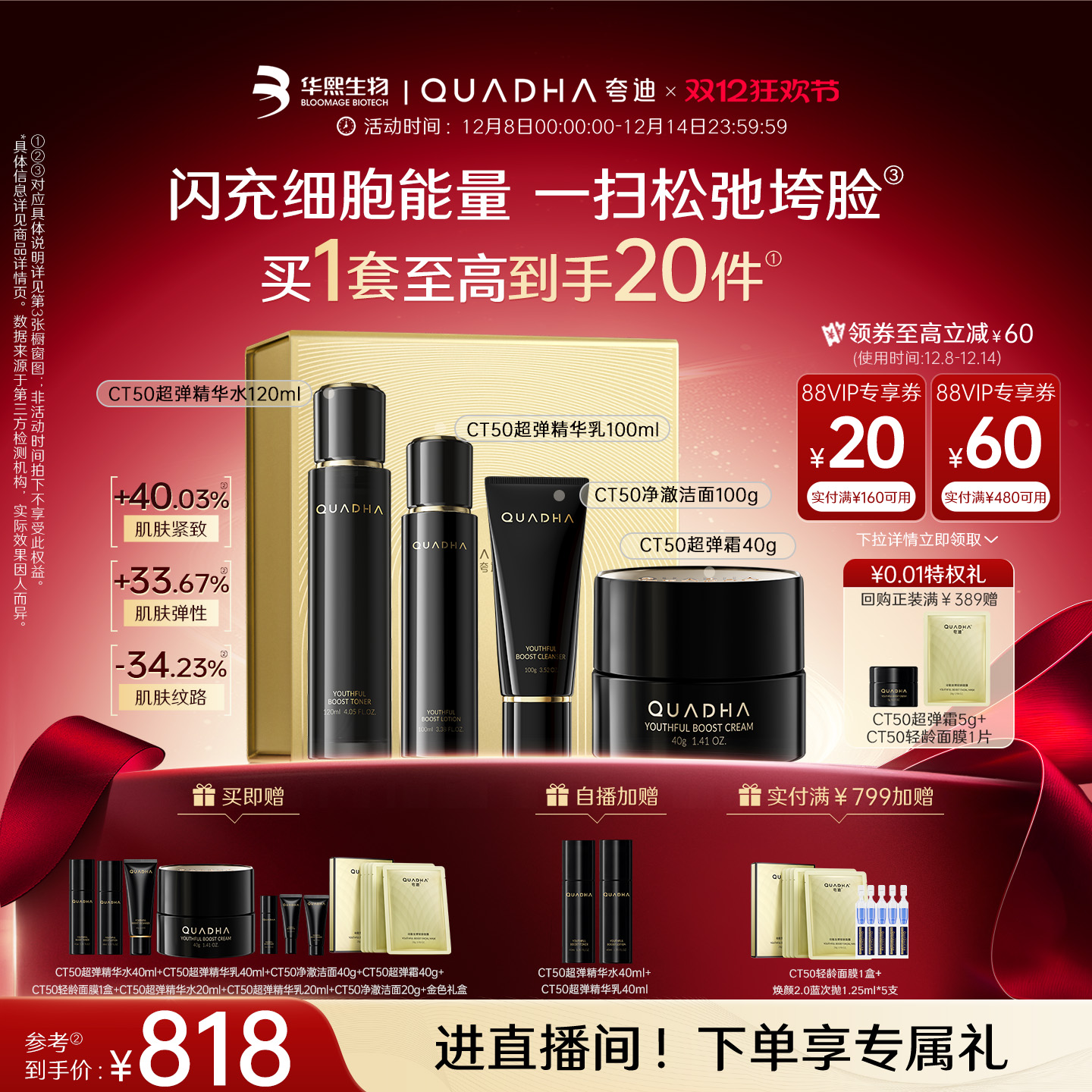 CT50精华水乳洁面经典版面霜套装