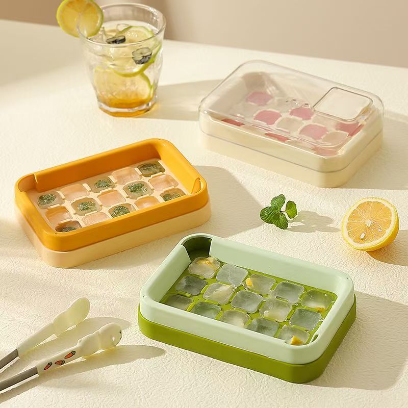 食品级带盖制冰盒大容量冰格模具