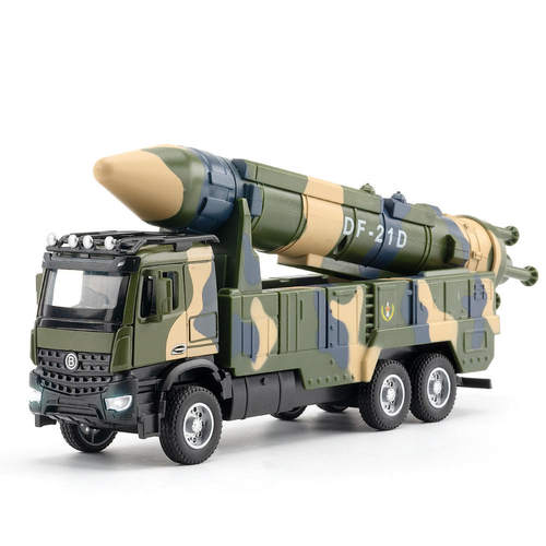 新款 仿真1比35 DF21D弹道合金导弹车模型摆件儿童玩具