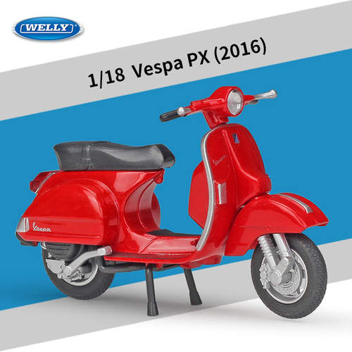 新款 威利1:18维斯帕 2016 Vespa PX踏板摩托车合金仿真机车模型