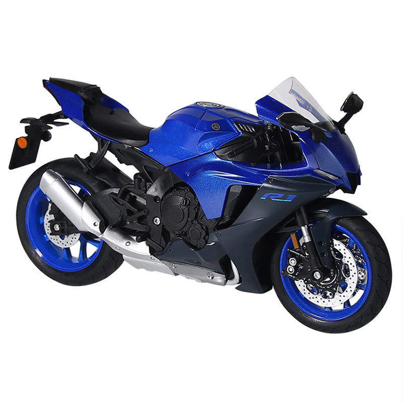 正版授权1:9雅马哈R1合金摩托车模型灯光男孩玩具礼物收藏热销