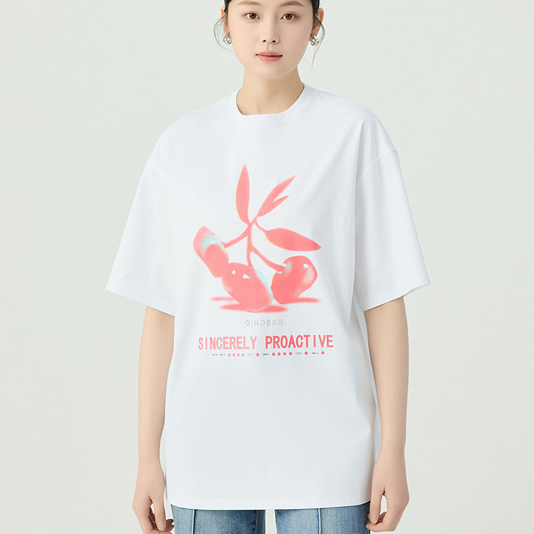 [商场同款]2025夏新款印花宽松显瘦百搭T恤女1300865-11193CT-001