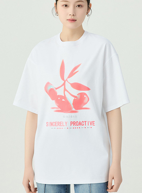 [商场同款]2025夏新款印花宽松显瘦百搭T恤女1300865-11193CT-001