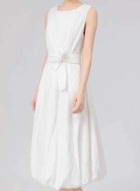 [商场同款】2025夏新款无袖时尚优雅系带连衣裙女150018-2A61961