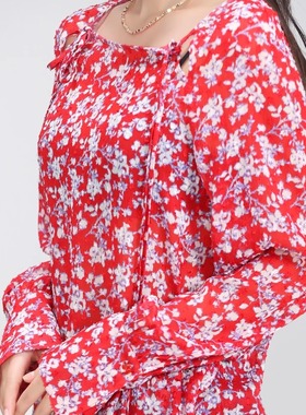 [商场同款】2025春新款优雅碎花方领长袖衬衫女130012-2A65935