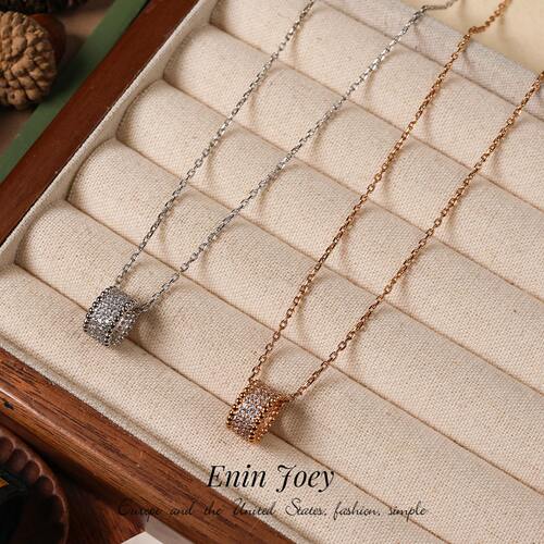 高版锆石镀金圆环轻奢项链女