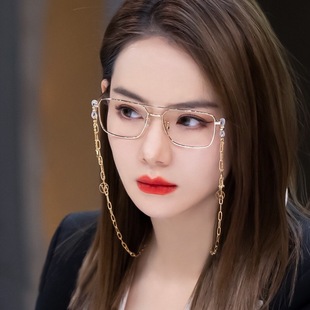 戚薇同款 眼镜链条女ins明星挂脖口罩链字母链潮墨镜复古金属吊坠