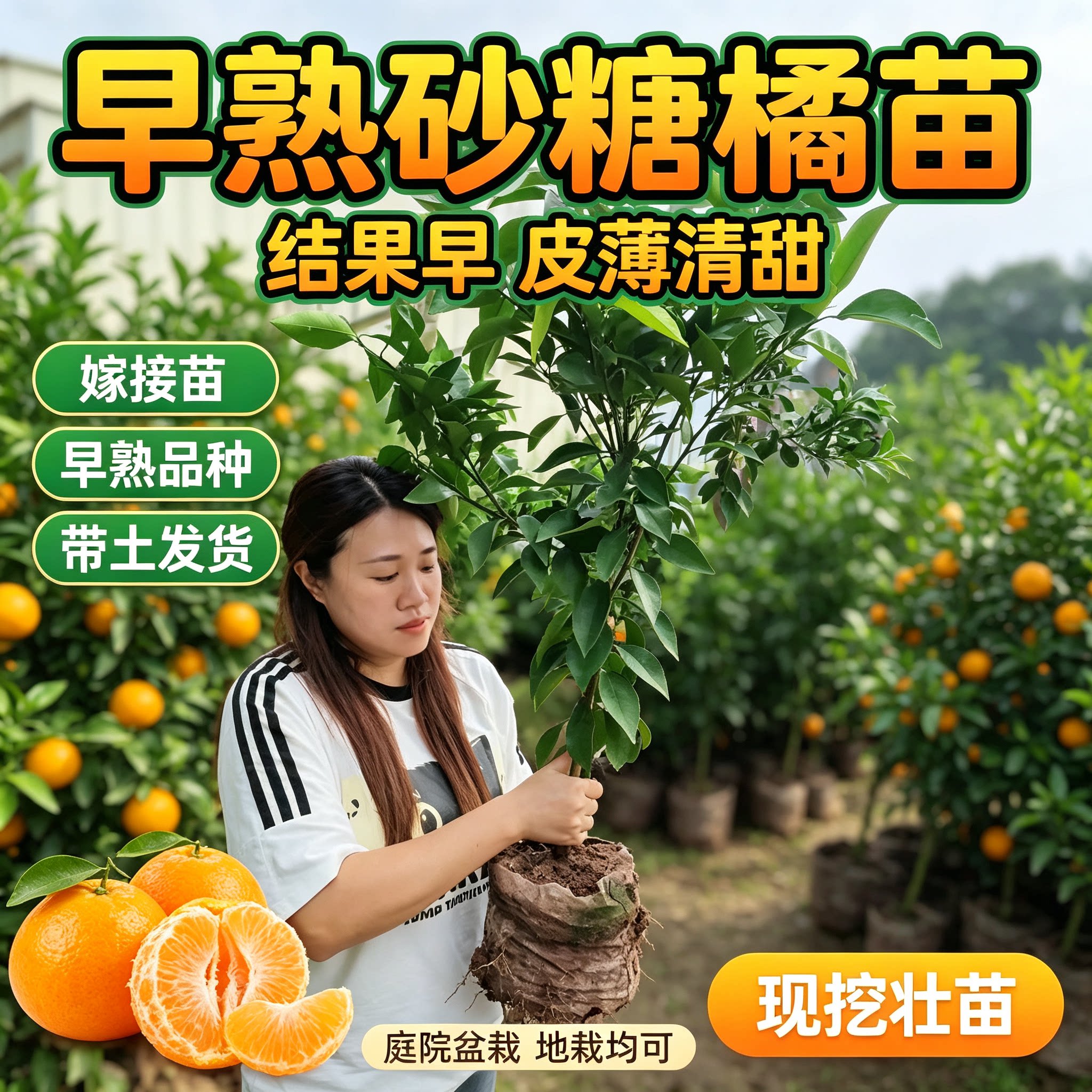 砂糖橘果树苗嫁接早熟无子砂糖橘水果种子/种苗