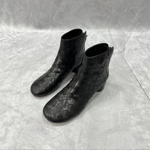 2025新款小众极简时尚百搭休闲鞋女鞋真皮编织短靴低靴时装真皮底