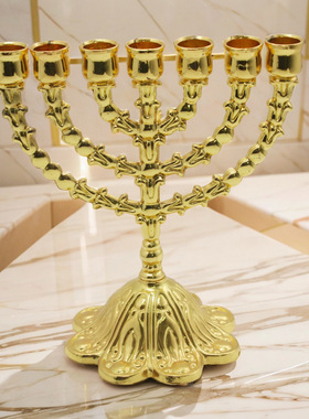 金属礼品烛台桌摆桌饰 花底座烛台工艺品metal menorah sale