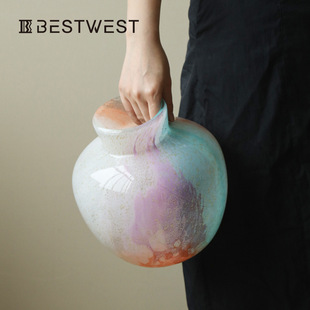 博西家居艺术玻璃花瓶水培器皿餐桌鲜花插花创意复古风高级