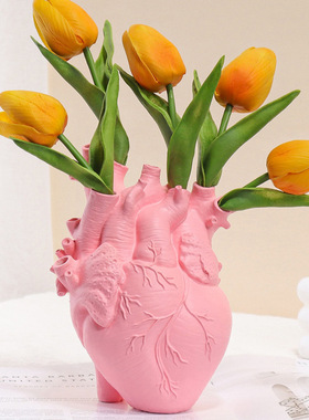 爆款新款纹路心脏花瓶花插家庭