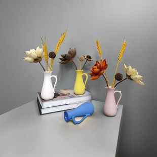 北欧风桌面陶瓷小花瓶摆件创意装 饰品居家干花景德镇陶瓷工艺品