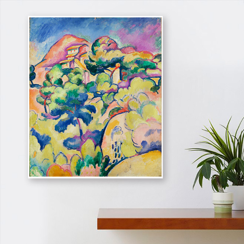 乔治勃拉克抽象植物花卉装饰画卧室客厅走廊过道玄关墙面挂画软装