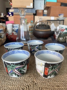 手绘 茶杯 水杯 421 年代物 日本制 主人杯