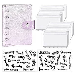 15 Pieces A6 Soft PVC 6-Ring Binder Cover 12 Mini Binder Zip